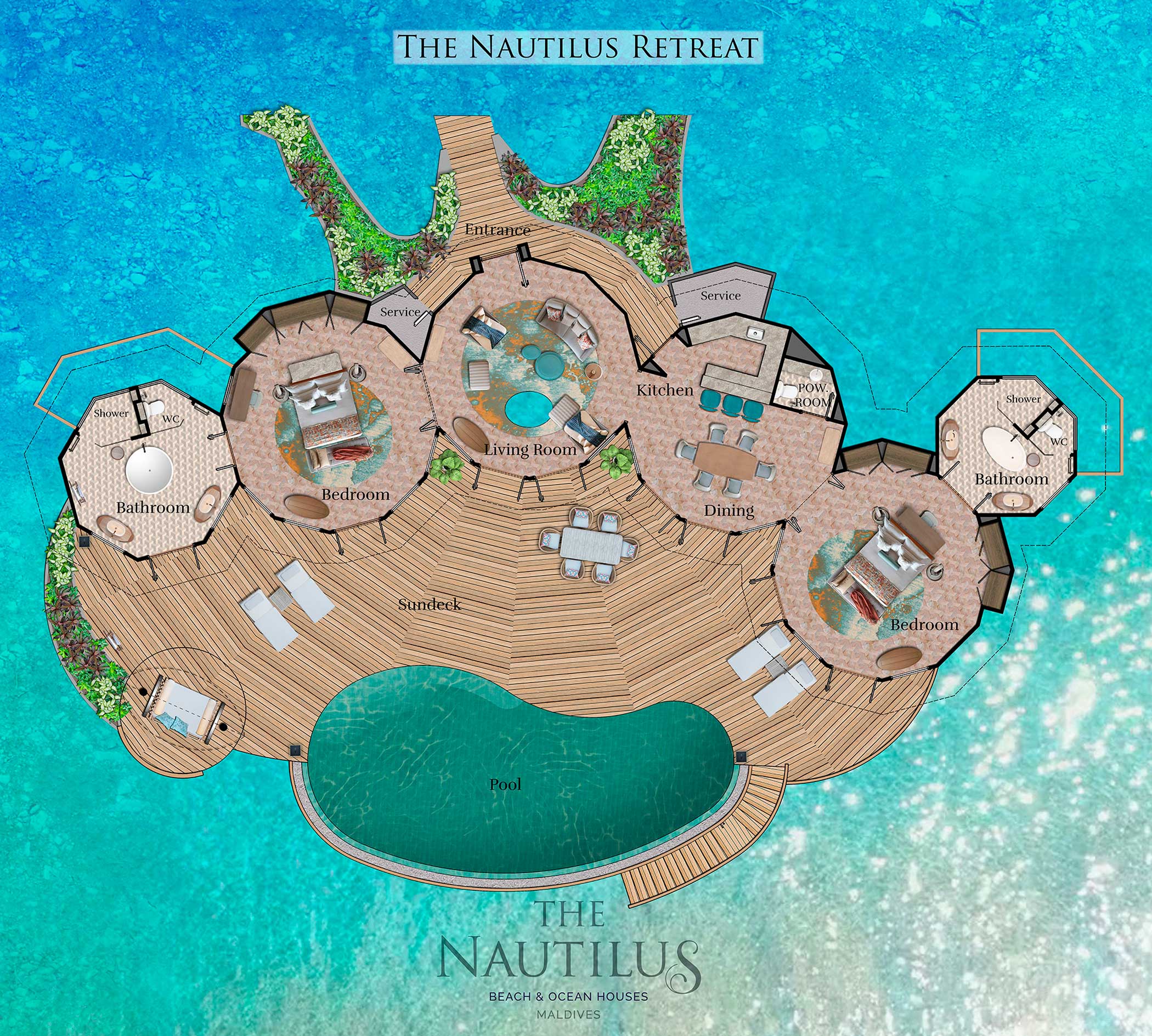 The Nautilus retreat with private pool plan